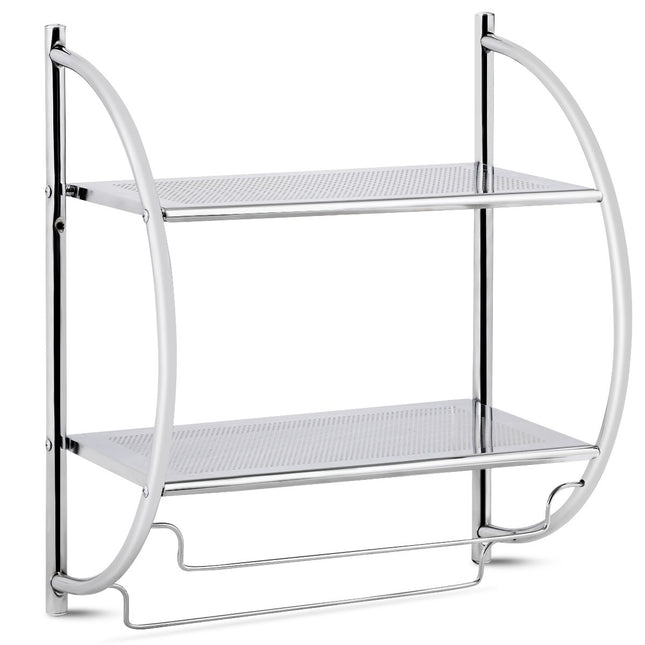 Towel rack bathroom wall towel rack bathroom shelf silver 45 x 25.5 x 55 cm metal
