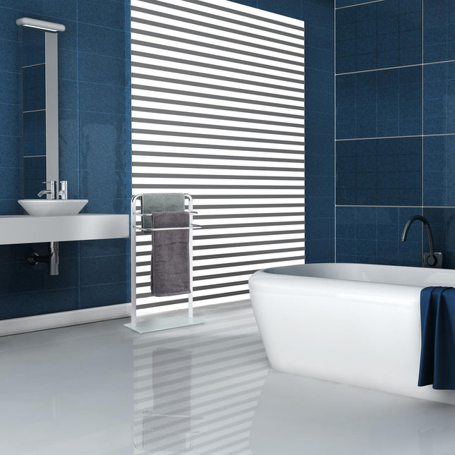 Towel rack frosted glass/chrome