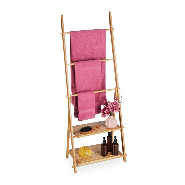 Towel rack with 2 shelves