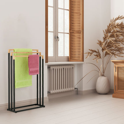 Towel rack with 3 rails