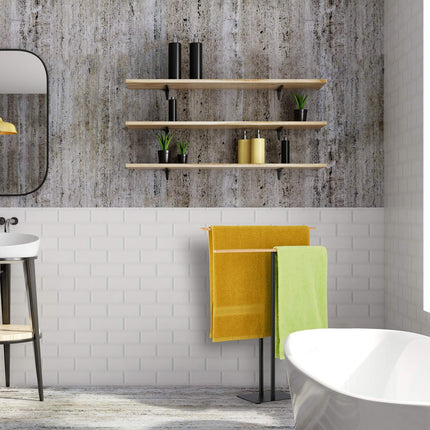 Towel rack with T-design