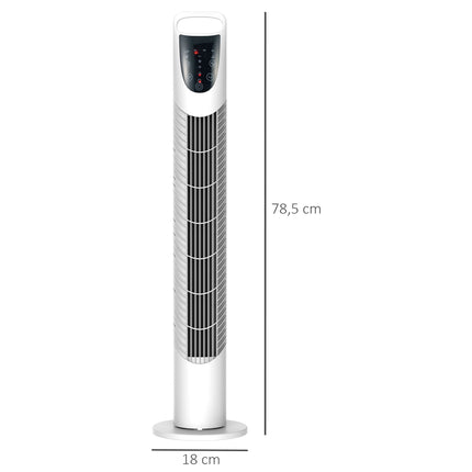 Tower Fan, 3 Modes, Quiet Operation, Timer, Remote, White
