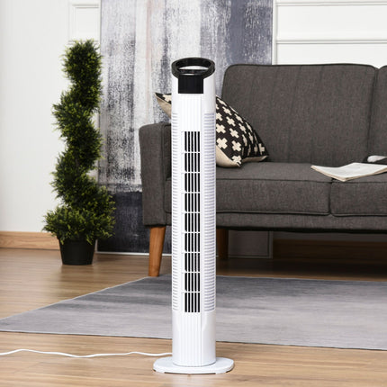 Tower fan with 70° oscillation, 78.5 cm, 50W power, 3 speeds, white
