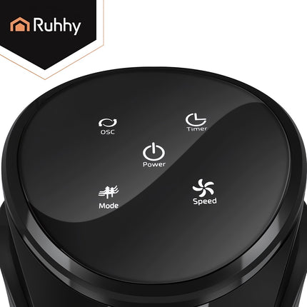 Tower Fan 83 cm with Remote Control and 70° Oscillation, Black, 45W, 3 Modes