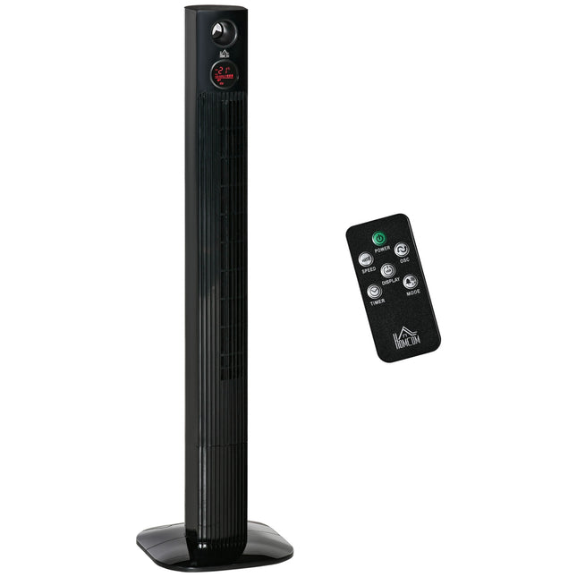 Tower fan with remote control, aroma diffuser, 3 speeds, black