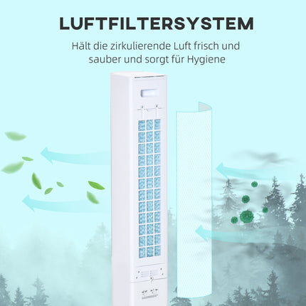 Tower Fan with Humidifier and Remote, 3 Modes, Timer