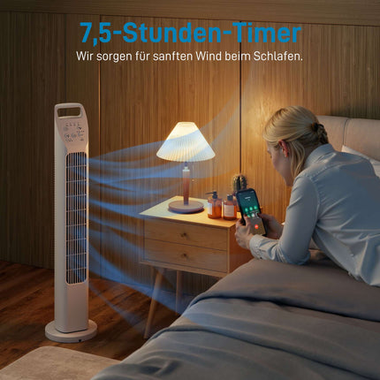 Tower Fan with Remote, 3 Speeds, 3 Modes, Timer