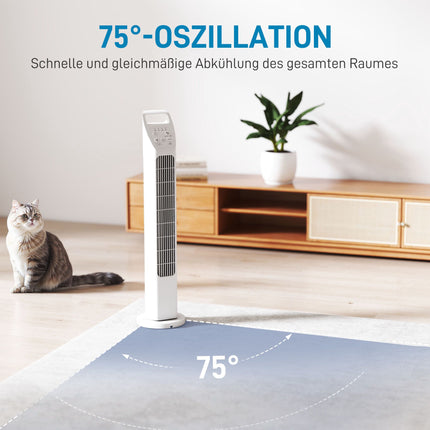 Tower Fan with Remote, 3 Speeds, 3 Modes, Timer