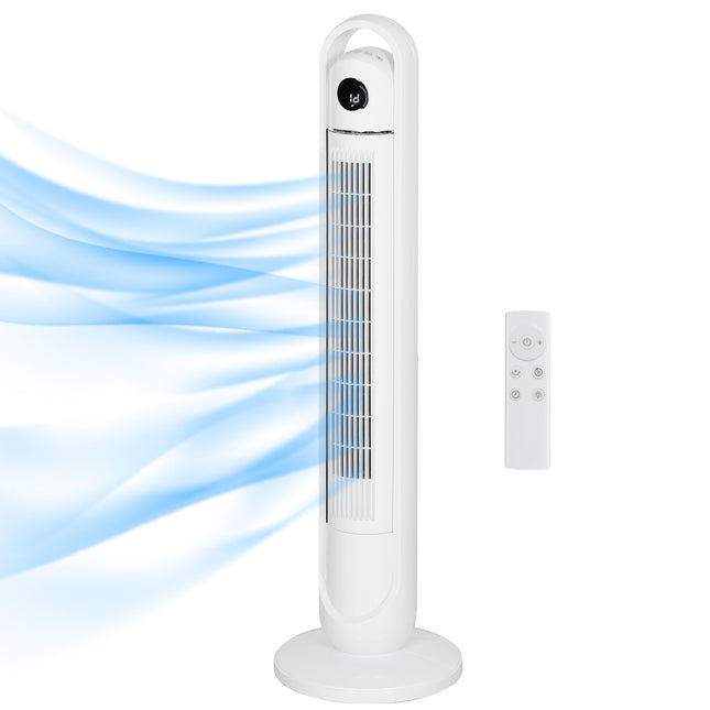 Tower fan with remote control, 3 speeds, 24H timer, LCD screen