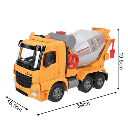 Toy Concrete Mixer Truck with Lights and Sounds, Friction Drive, 38.5 cm