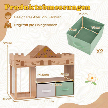Toy Storage Organizer with Shelves and Fabric Drawers