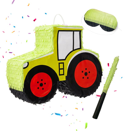 Tractor Piñata Set with Stick & Mask – 40 cm