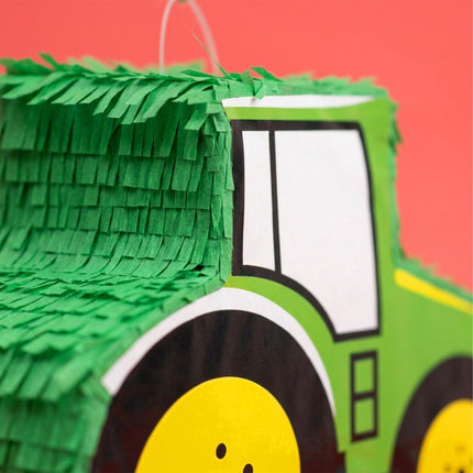 Tractor Piñata Set with Stick & Mask – Green