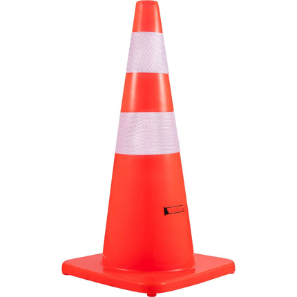 Traffic Cones 28 In, 12-Pack PVC, Reflective, Weighted Base