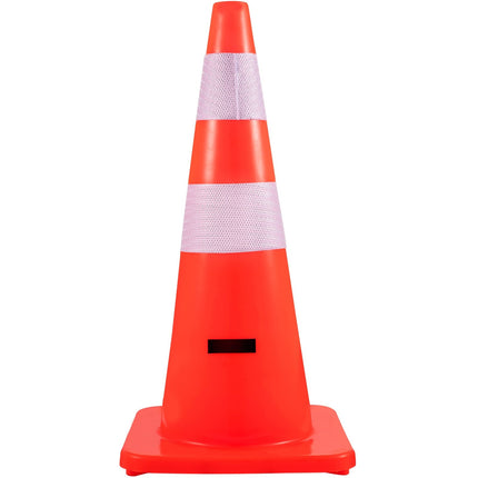 Traffic Cones 28 In, 12-Pack PVC, Reflective, Weighted Base