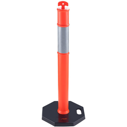 Traffic Delineator Posts, 2 Pack, 16.93 in Rubber Base