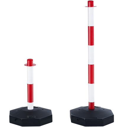 Traffic Delineator Posts, 4 Pack, Fillable Base, Chain
