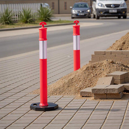 Traffic Delineator Posts 6-Pack, 1140mm, Weighted, Reflective