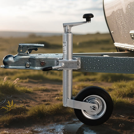 Trailer Jack With Wheel, 150 kg, Bolt-On Fold-Up