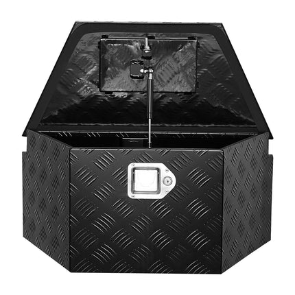 Trailer Tongue Tool Box, Aluminum 26 x 13 x 12 In, Lock, Black