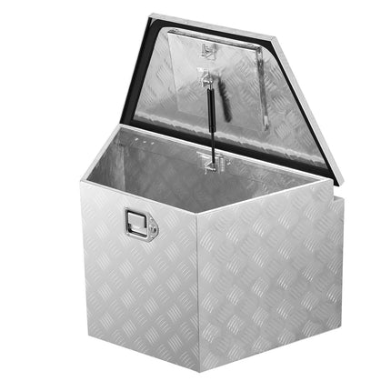 Trailer Tongue Tool Box, Aluminum, Lockable 33 x 19 x 18 in