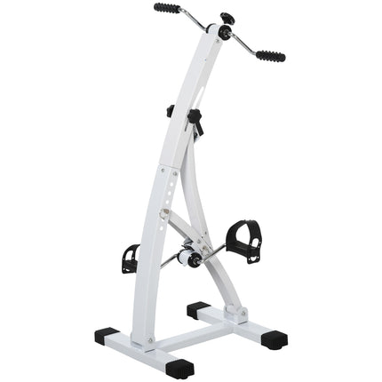 Training pedal trainer in steel for seniors, 40x42.5x100 cm, white