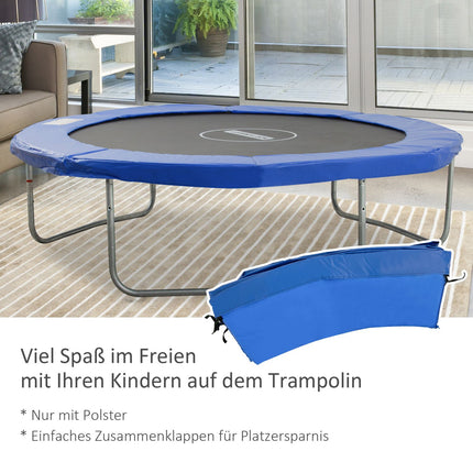 Trampoline accessory set with protective net and weather protection, blue
