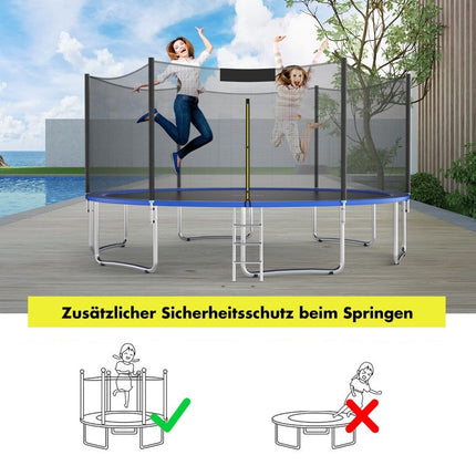 Trampoline safety net for garden trampolines Replacement net on the outside with zipper and buckles Ø 305 cm