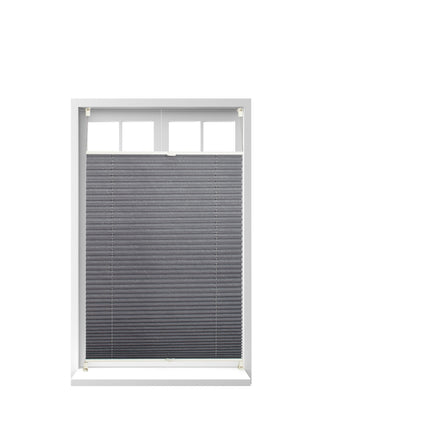 Translucent Grey Pleated Blinds – No Drill, Polyester