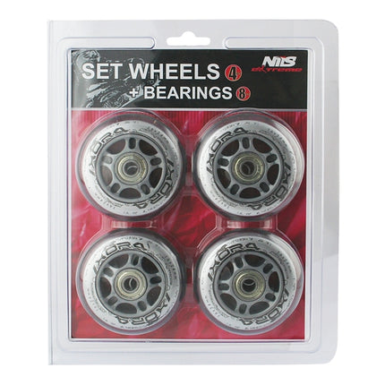 Transparent 76x24mm 82A Wheels & ABEC-7 Bearings Set