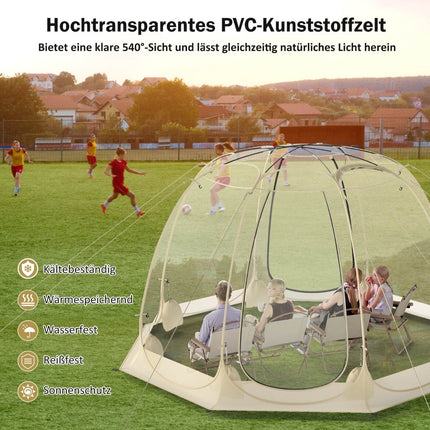 Transparent PVC Pop-Up Bubble Tent for 5-6 People, 265x265 cm