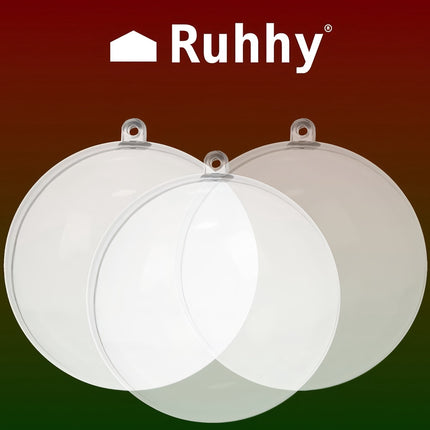 Transparent baubles 12 cm, set of 10 Ruhhy 22279