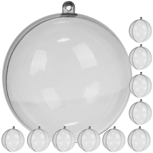 Transparent baubles 12 cm, set of 10 Ruhhy 22279