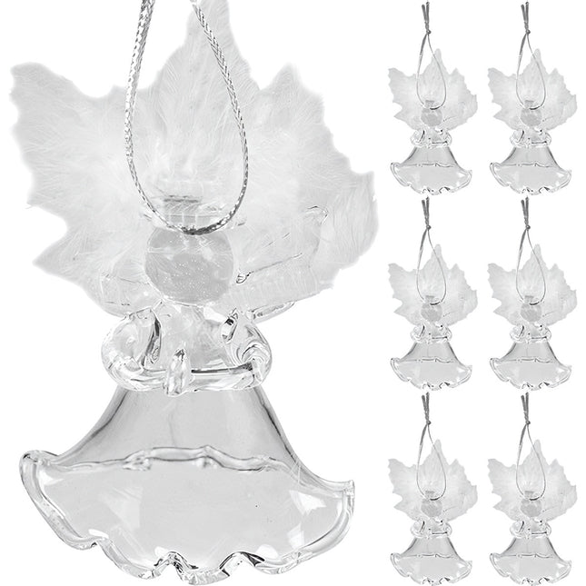 Transparent baubles - angels, 6 pcs. Ruhhy 22497