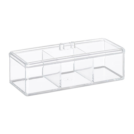 Transparent tea box with 3 compartments