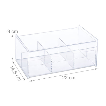 Transparent tea box with 6 compartments