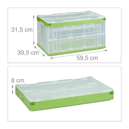 Transparent transport box with lid