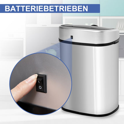 Automatic 58L waste bin in stainless steel with sensor