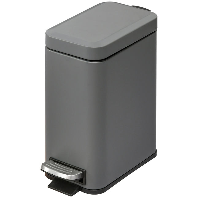 Trash Can Pedal Bin 5L With Lid and Inner Bin, Grey