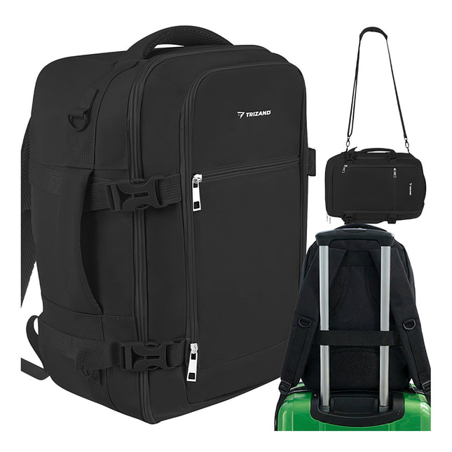 Travel Backpack 40x25x20cm, 20L, Black, 2-in-1 Bag