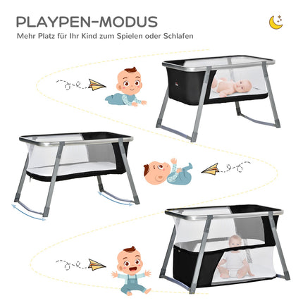 Adjustable Travel Bed and Cradle for Baby, Foldable, Oxford Fabric