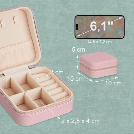 Travel Jewellery Case – Compact Leather Look Organizer