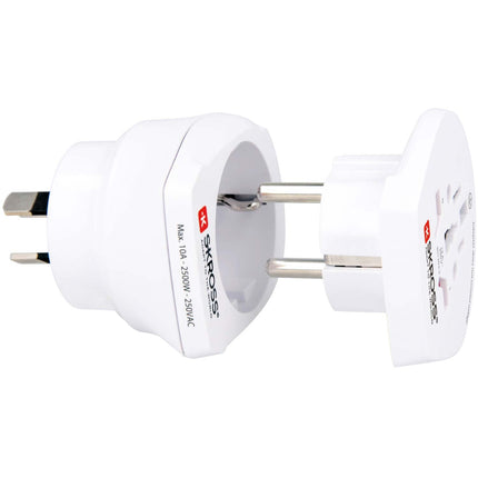 Travel adapter Combo World to Australia/China + Europe Grounded