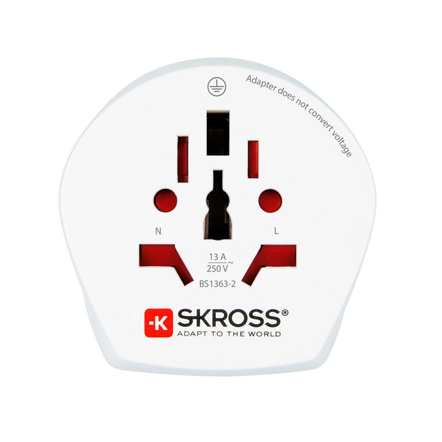 Travel adapter Combo World to South Africa + Europe Grounded