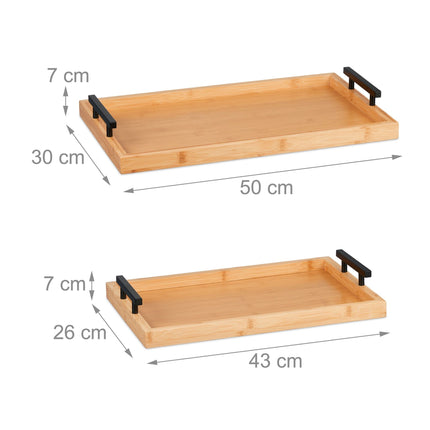 Trays in bamboo - set of 2