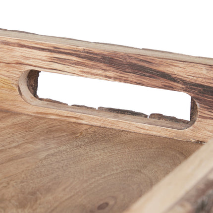 Trays in mango wood - set of 3