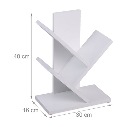 Tree Bookshelf, White – Modern Bookcase for Living Room