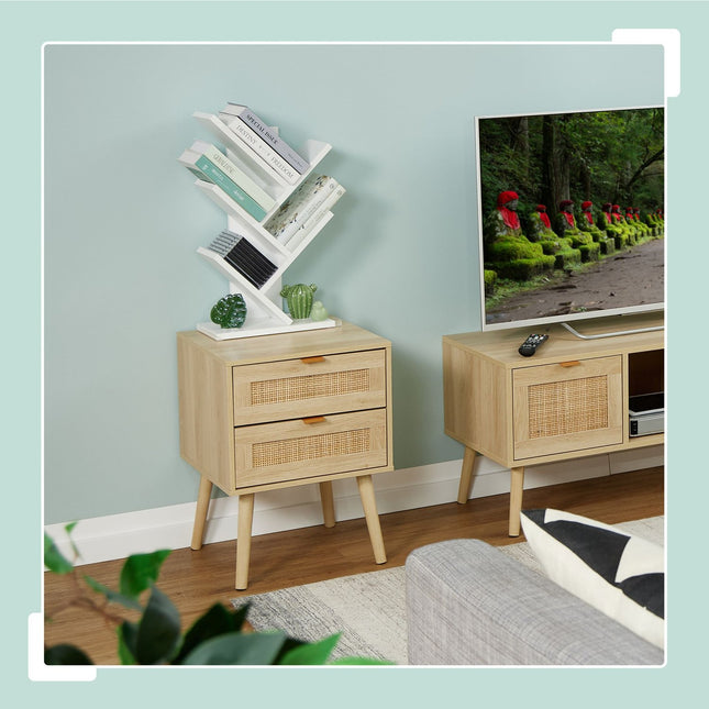 Tree Bookshelf, White – Multi-Level Storage Unit