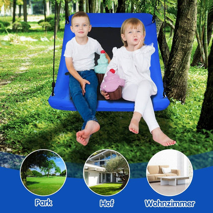 Tree swing nest swing with adjustable rope outdoor swing 83 x 155 cm blue