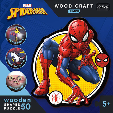 Trefl Spiderman Wooden Puzzle Spiderman 50 Pcs